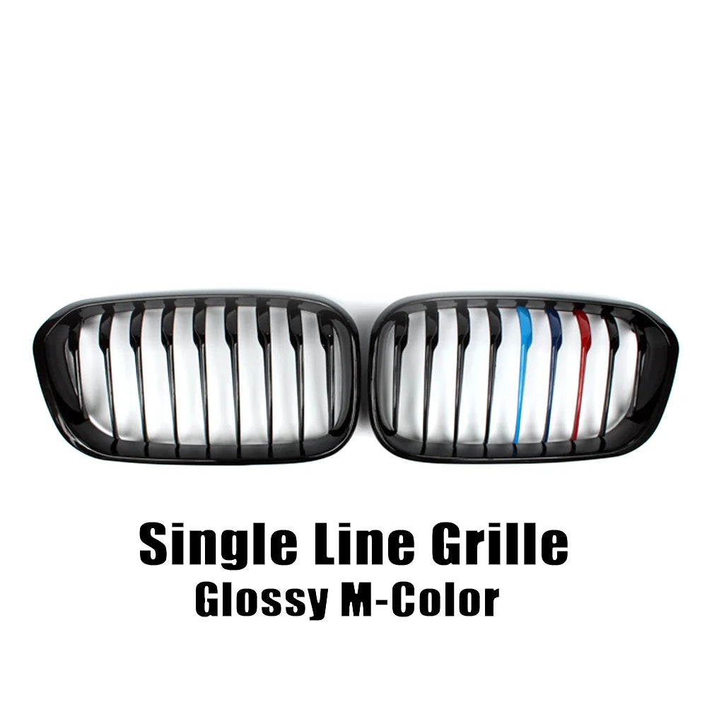 BMW Front Bumper Kidney Grille Racing Grills For BMW 1 Series F20 F21 2015-2019 Replacement Double Slat Gloss Black Grilles