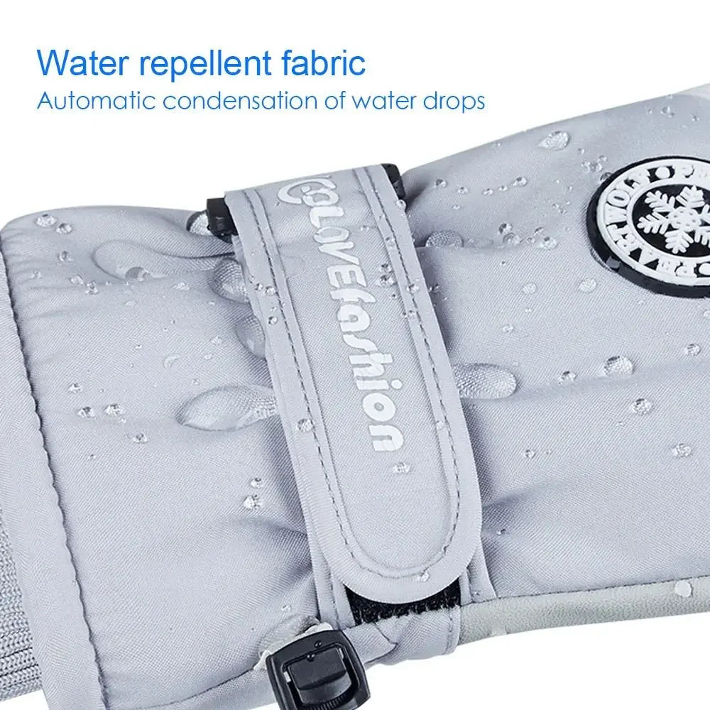 Winter Snowboard Ski Gloves PU Leather Non-slip