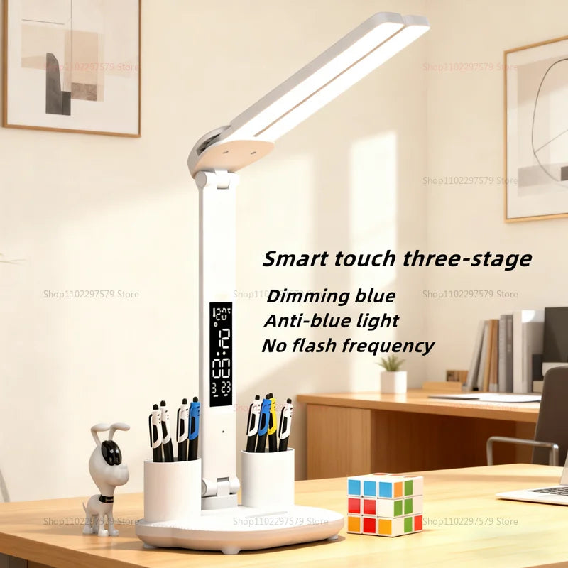 Best selling Desk lamp student special dormitory desk eye protection lamp homework writing lamp study lamp cute clock bedside lamp charging