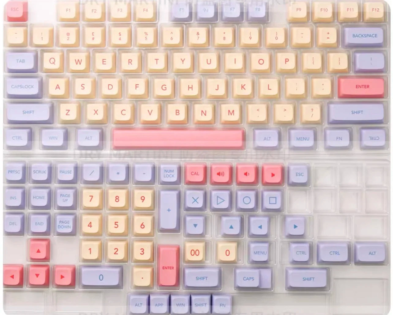 132 Keys Marshmallow XDA Keycaps For Mechanical Keyboard Dye Sublimation PBT Keycap Pink Purple Yellow Key Caps XDA Profile