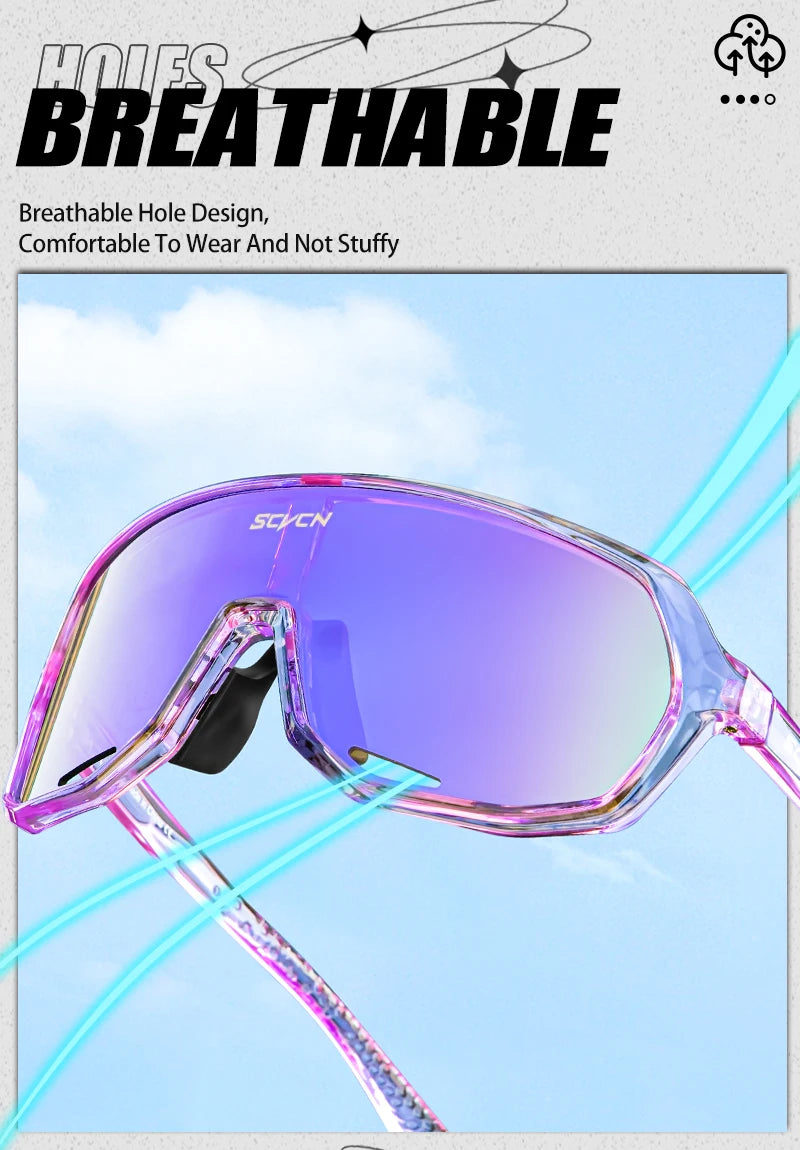 SCVCN New Outdoor Cycling Glasses Bike Sunglasses Men UV400