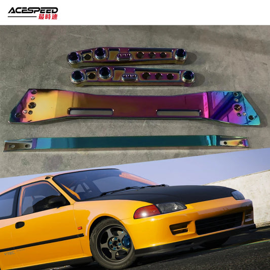 Rear Subframe Lower Control Arms LCA + Lower Tie Bra EG FOR Honda Civic 1992-1995