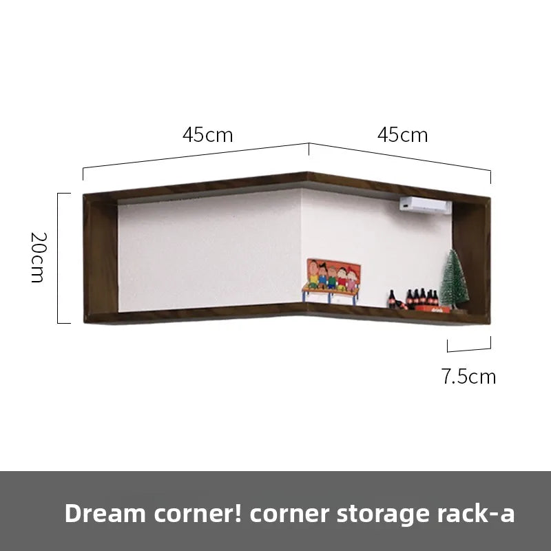 Corner shelves, bedroom wall storage racks, creative wall decorative paintings