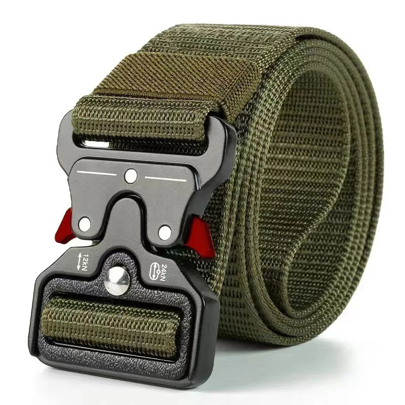 Tactical Belt Men's Outdoor Multi-Function Belt Premium Canvas/Nylon Hybrid Waistband for Hiking Travel