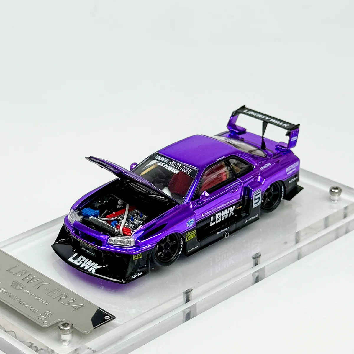 1/64 Skyline Gtr Er34 LBWK Purple Diecast
