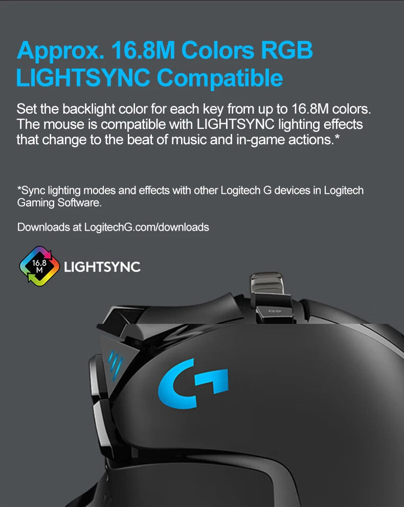 Logitech G502 HERO G502X PLUS Gaming Mouse RGB Ergonomic Adjustable Weight High Performance  E-Sports Gaming Mouse For PC Gamer