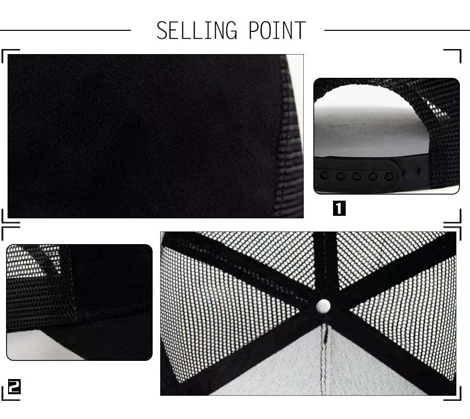 Summer Mesh Baseball Cap Women Men Letter Patch Snapback Hat Casual Breathable Unisex Street Hip Hop Trucker Caps