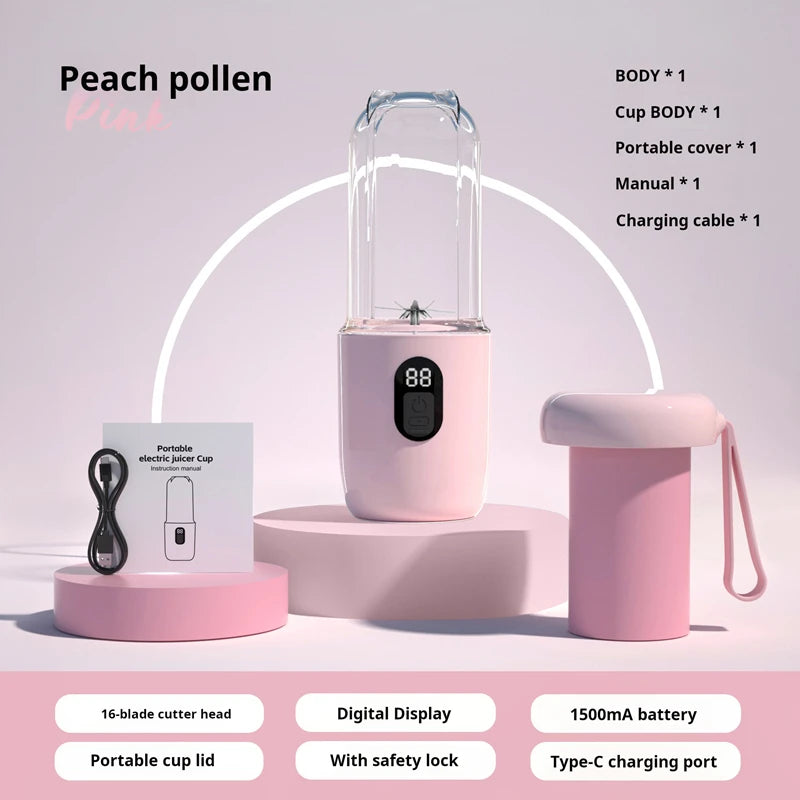 Portable Blender USB Rechargeable Cordless Mini Juicer Mixer