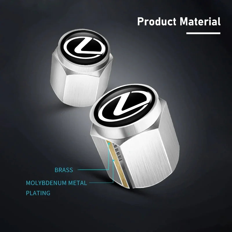 5PCS Lexus -Styling Wheel Tire Valve Rims Stem Caps Dust Decor For Lexus CT200h ES250 ES300h NX300h RX350 IS250 IS200 GS300