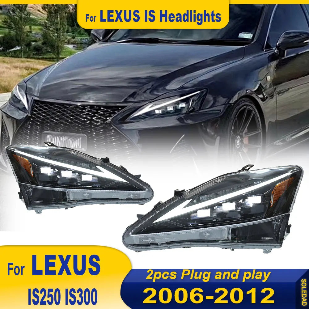 Car Headlights For Lexus IS250 IS300 LED Headlight 2006 2007 2008 2009-2012 Head Lamp DRL Signal Projector Lens Auto Accessories