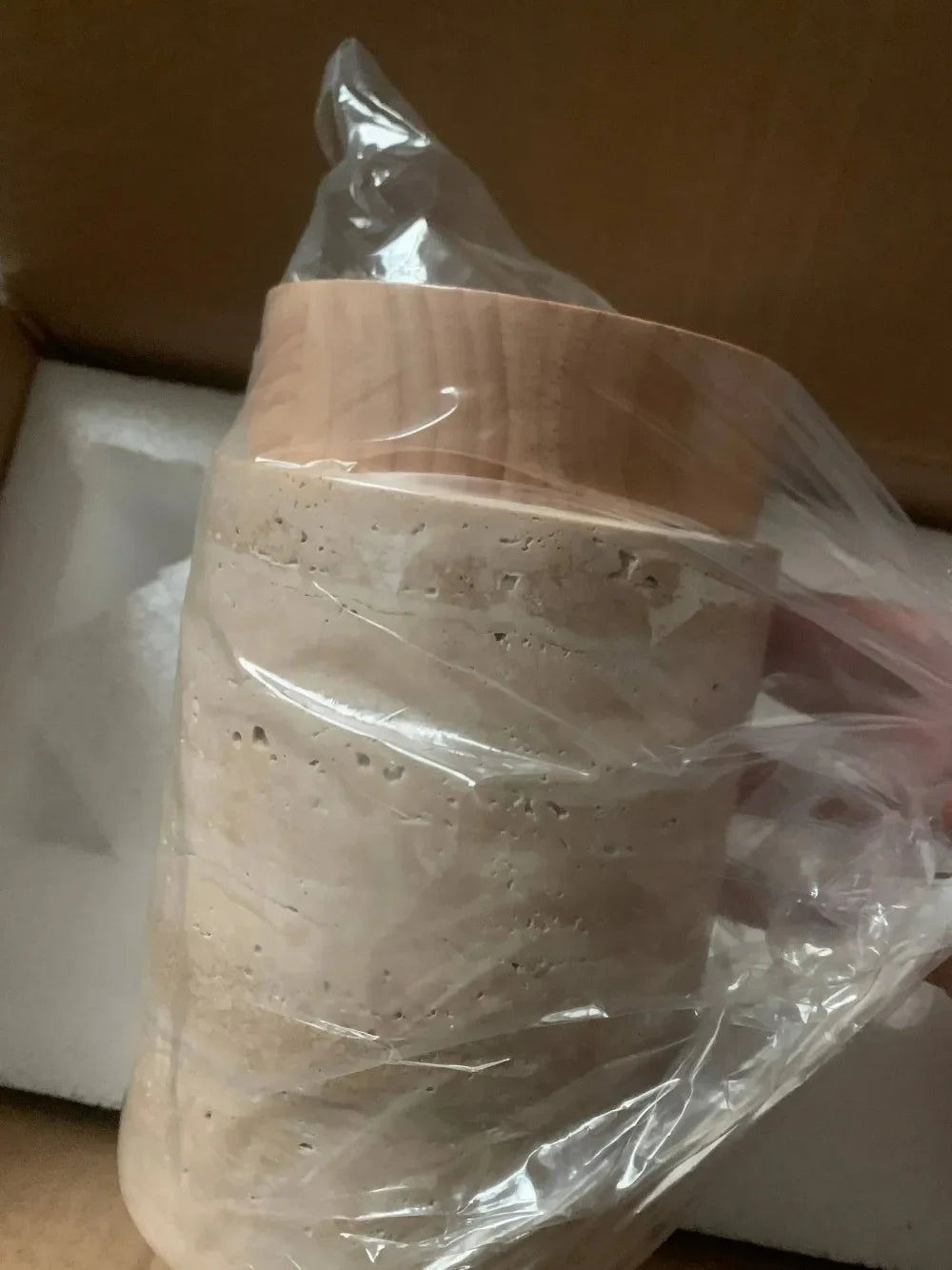 Modern Stone Travertine Ceiling Lamp Bedroom Corridor Flush Mounted