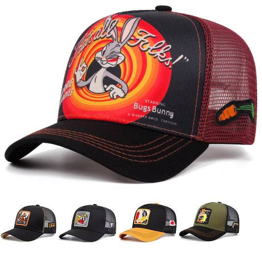 Hat Trendy cartoon series embroidered baseball trucker caps