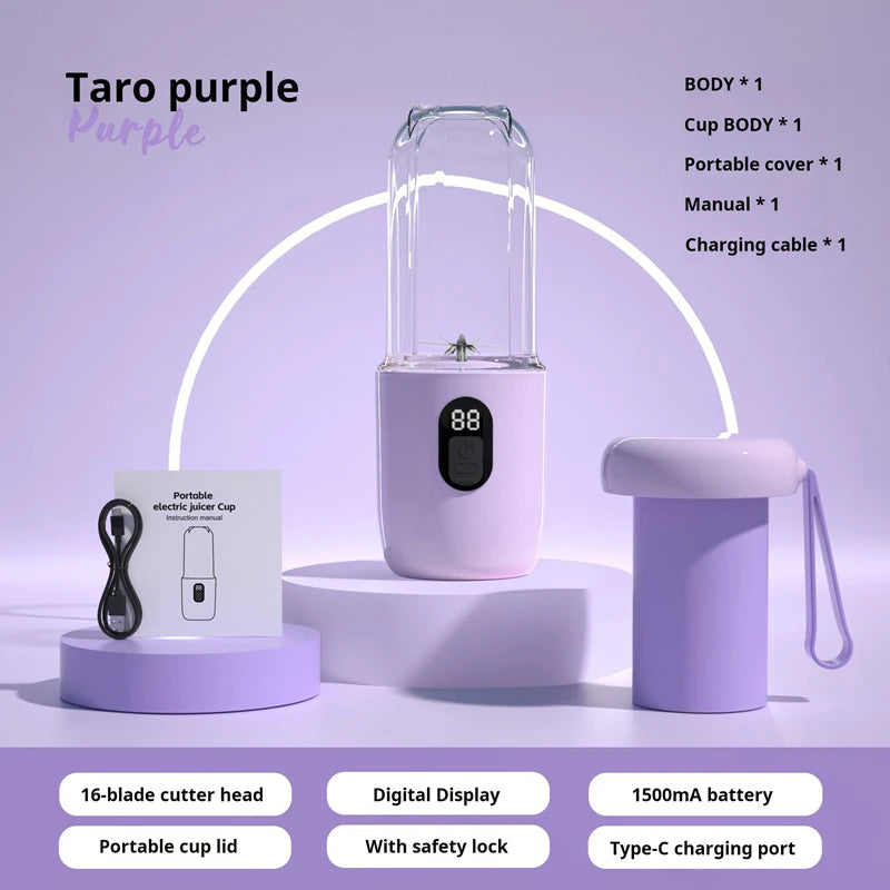 Portable Blender USB Rechargeable Cordless Mini Juicer Mixer