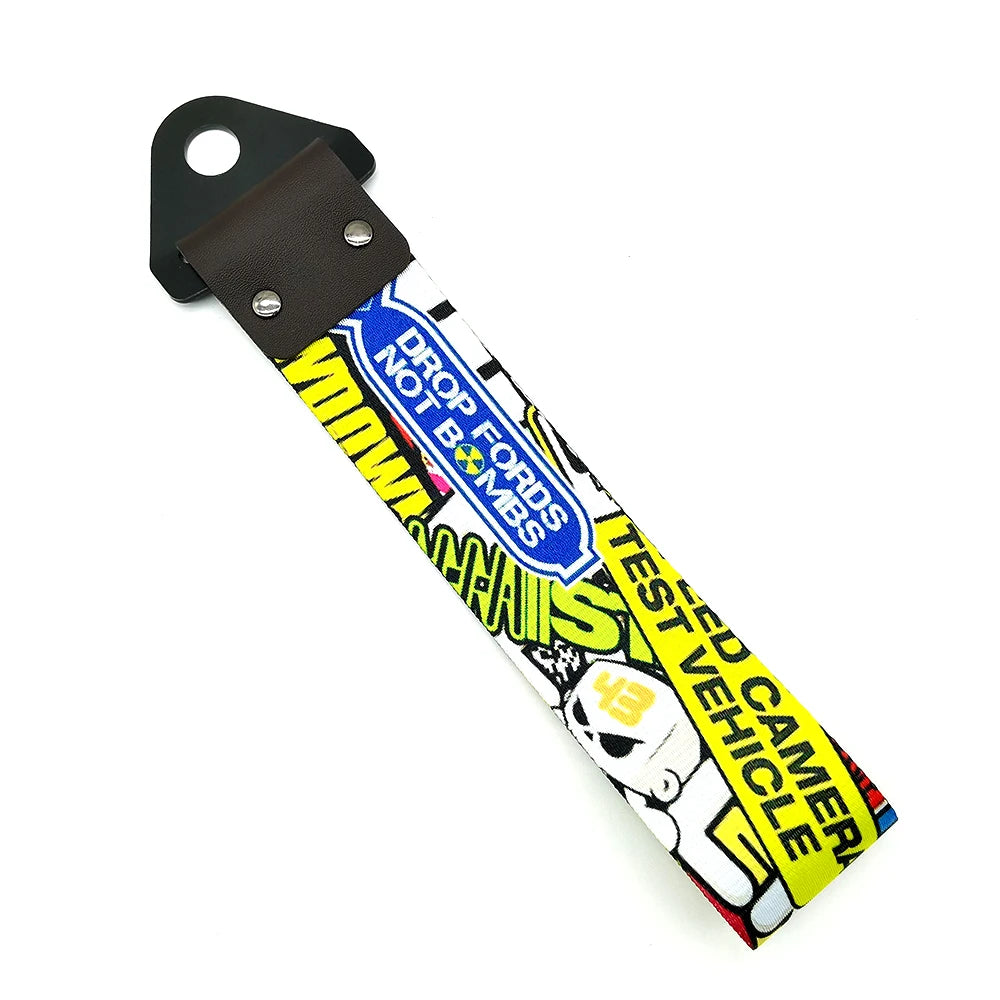 Tow Strap JDM Racing Car styling Car Ropes Hook Individual Decoration Hokkaido Towing Strap Initial D Tow Strap Auto Accessories