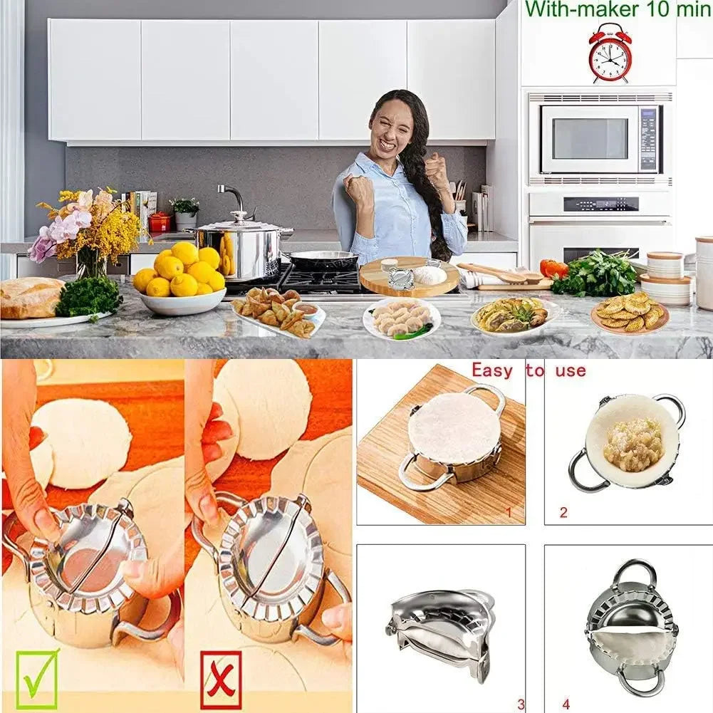 Stainless Steel Dumpling Maker Dumpling Skin Mold Ravioli Maker Press Pie Making Press Wrapper Pastry Maker Kitchen Accessories