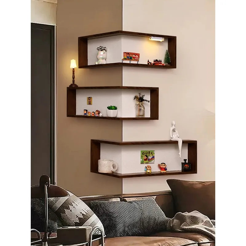 Corner shelves, bedroom wall storage racks, creative wall decorative paintings