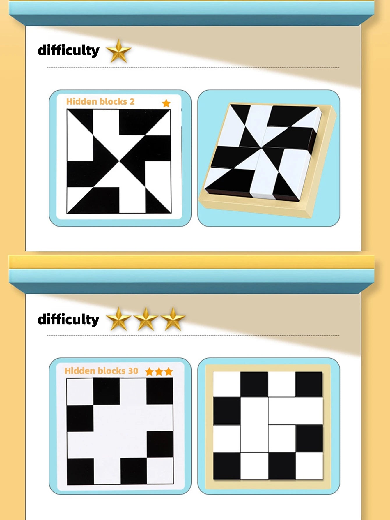 Educational hidden building block puzzle toys spatial thinking imagination ability training parent-child interactive game