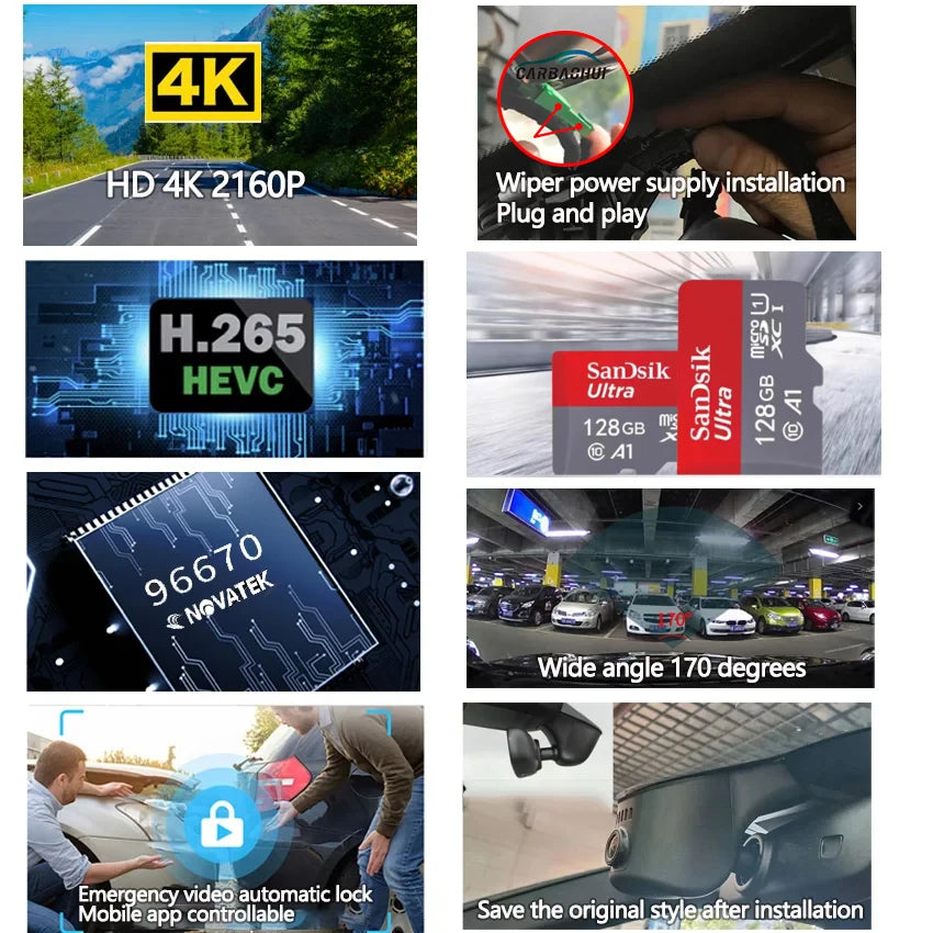 Dashcam For Peugeot 5008 GT II SUV 3008 2018-2023 For DS7 Crossback 2018-2019 For Citroen C5 hybrid 2019-2023 Car DVR Dash Cam