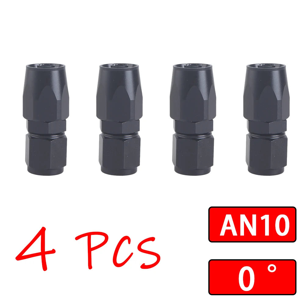 4Pcs Universal AN4 AN6 AN8 AN10 AN12 Straight 45° 90° 120° 180° Degree Oil Fuel Swivel Hose End Fitting Oil Hose End Adaptor Kit
