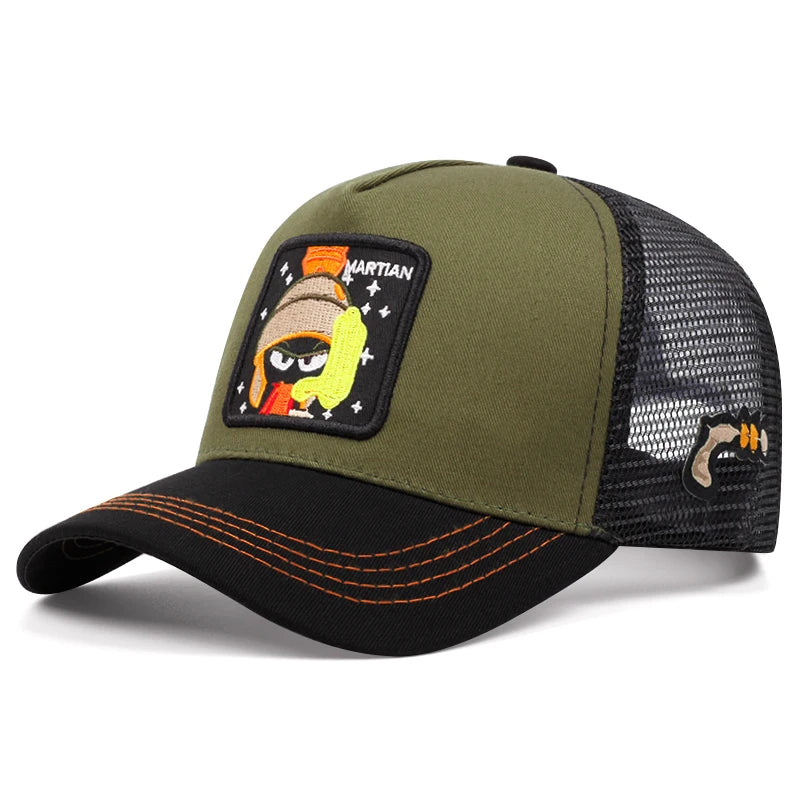 Hat Trendy cartoon series embroidered baseball trucker caps
