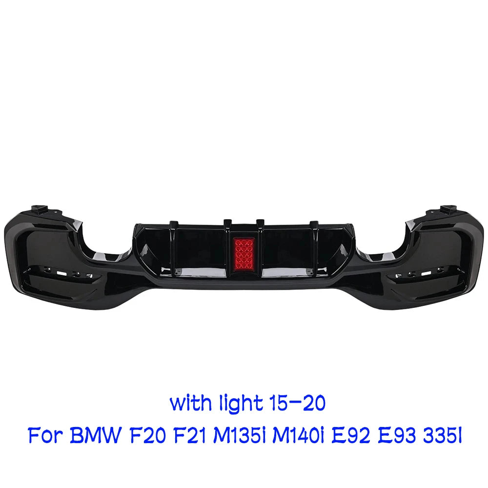 BMW Rear Bumper Lip Diffuser With LED Rear Spoiler For BMW 1er M Sport F20 F21 M135i M140i Fits BMW BMW E92 E93 335I Accessories HOT