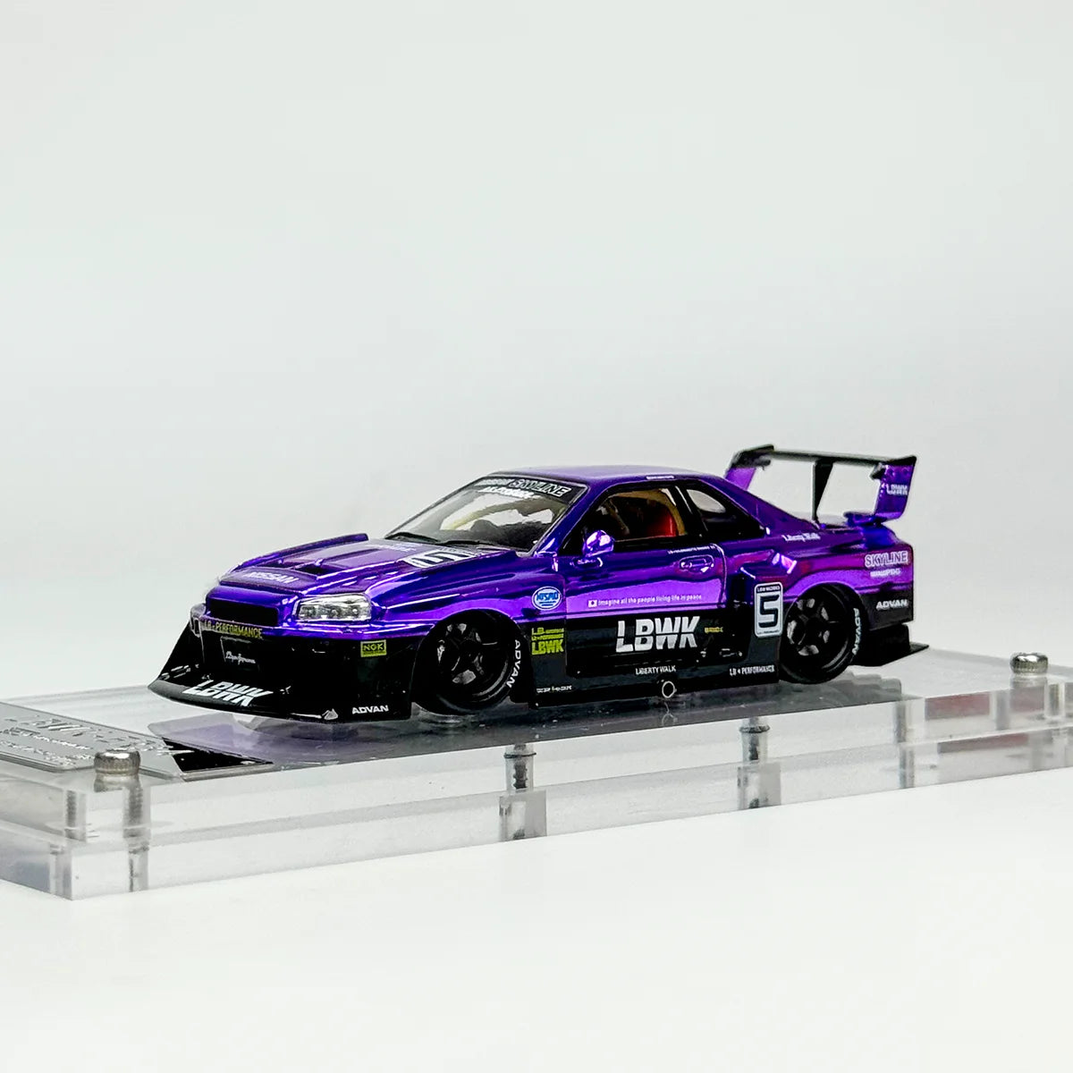 1/64 Skyline Gtr Er34 LBWK Purple Diecast