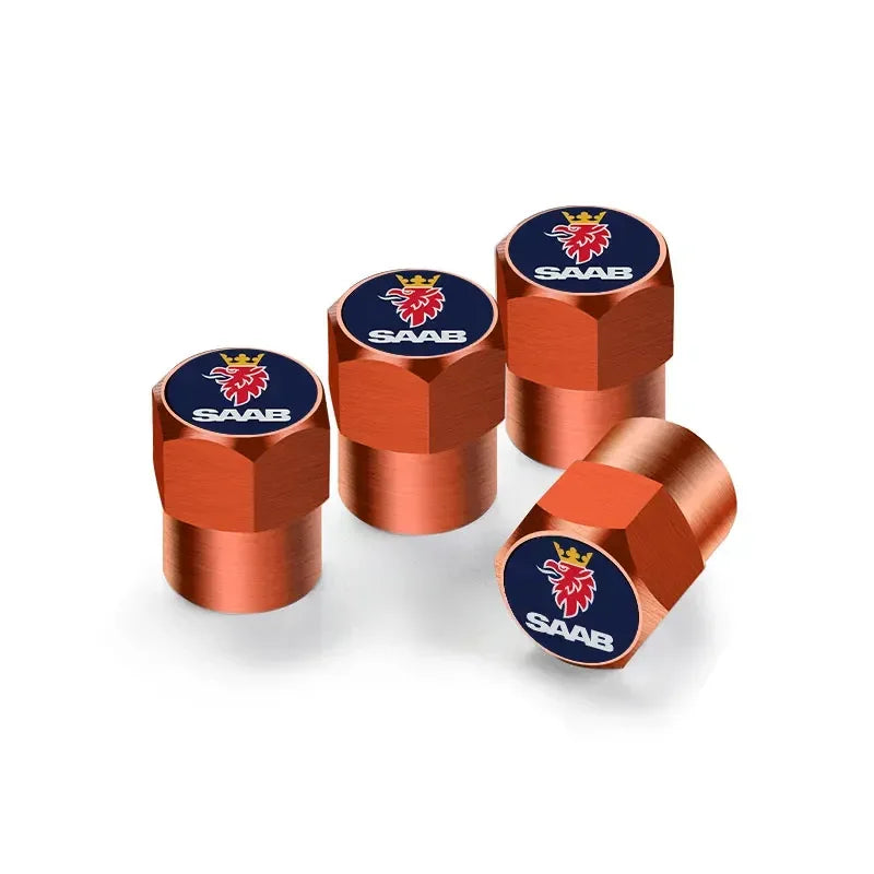 4PCS Car Tire Wheel Stem Air Valve Caps Covers For SAAB 9-4X 9-7X 9-3 9-5 9-2X 9-X