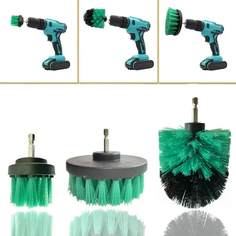3pcs Drill Brush Attachment Set Power Scrubber Brush