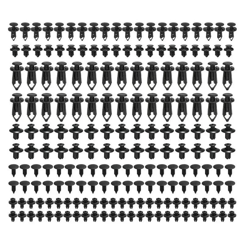190-Piece Car Trim Fasteners Set – 6 Sizes ABS Plastic Push Rivets for Door Panels, Bumpers & Interior