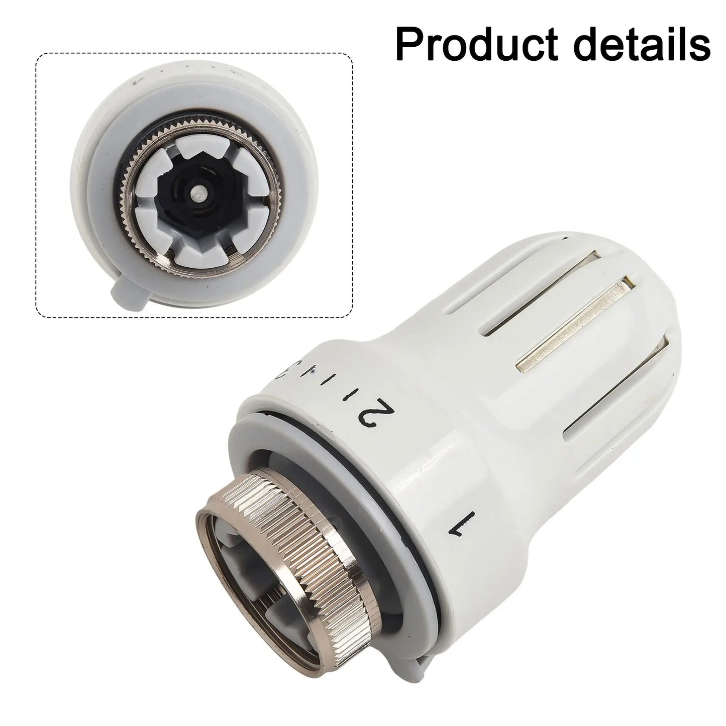 1pc Radiator Thermostatic Head Heater White Control Thermostat With M30x1.5 Threaded Connections Heating Valve Accessories