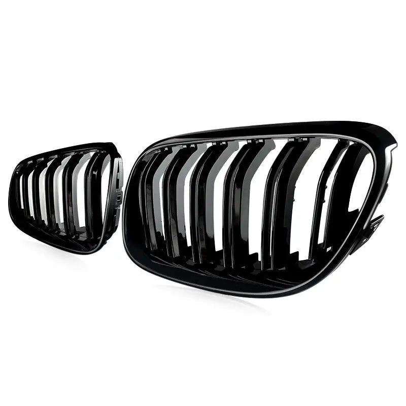 BMW Grille Schwarz Glänz Nieren Grill Kühlergrill Doppelsteg Für BMW E92 E93 2DR LCI Paar