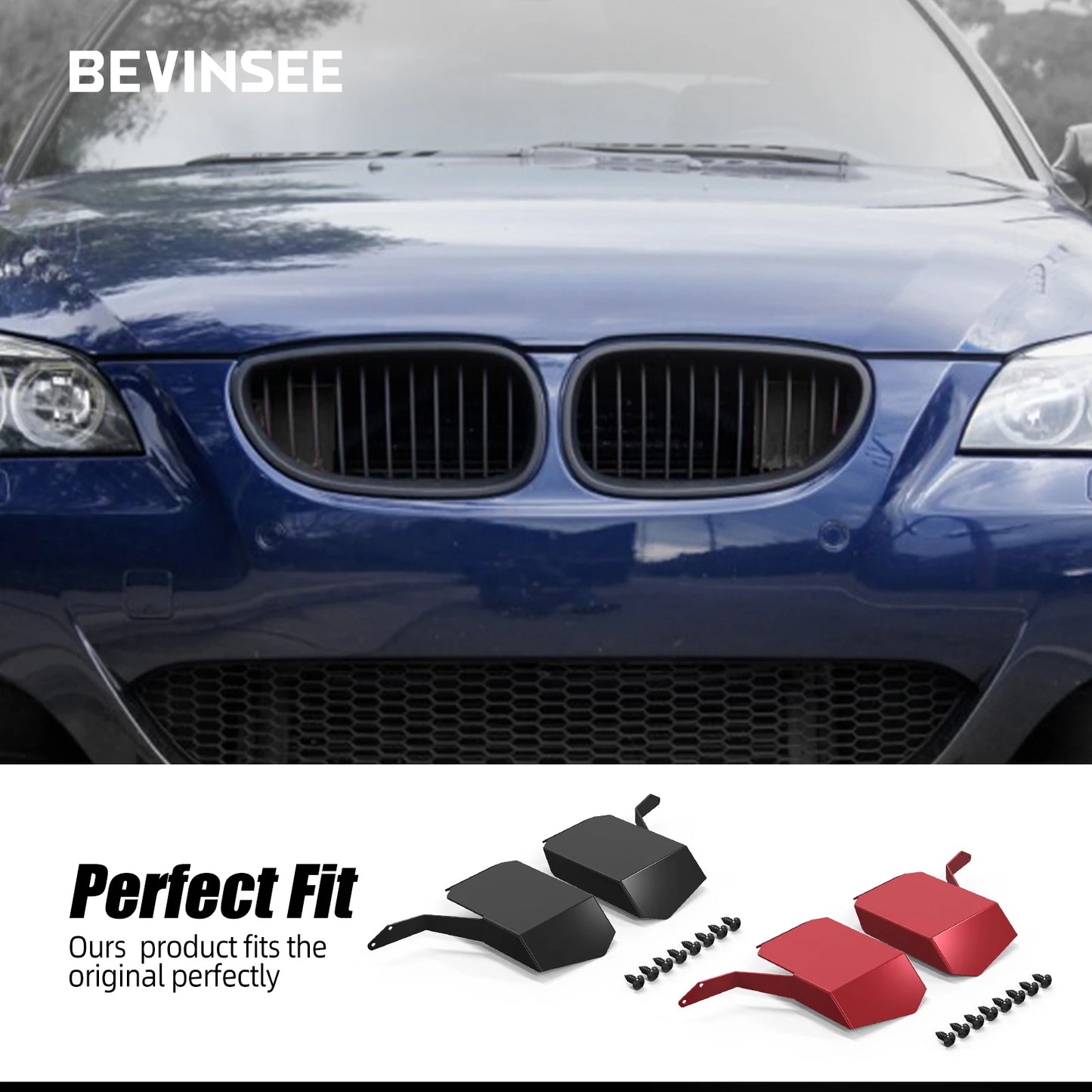 BEVINSEE Air Intake Scoops for BMW E60 E61 M5 520i 525i 530i 535i 520d 525d 530d 535d 2007-2010