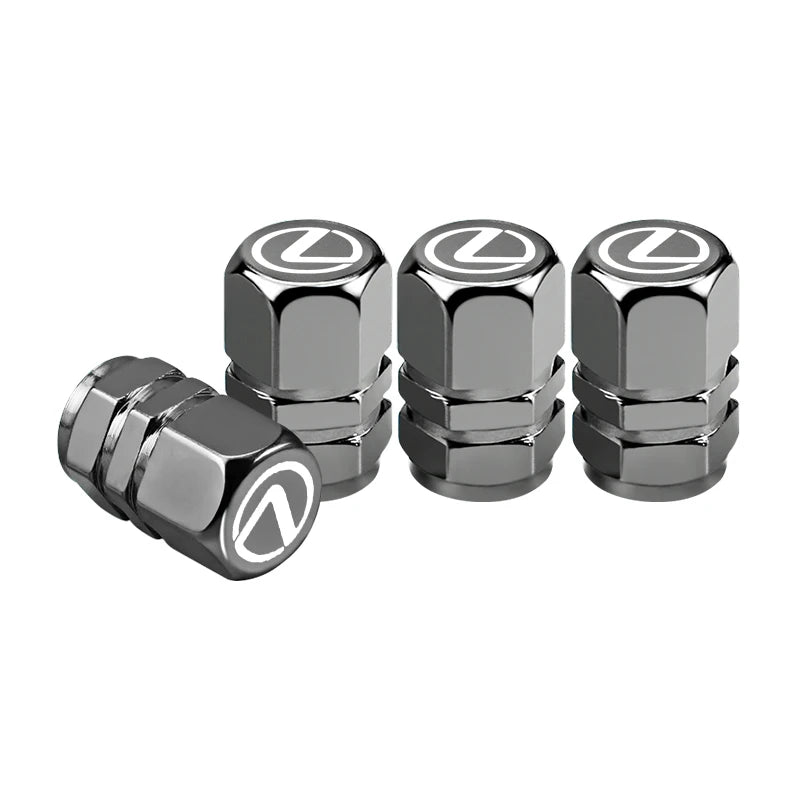 4Pcs Lexus Styling Wheel Tires Bolt-in Valve Caps Badge Decor For Lexus IS250 IS200 CT200h GS300 LS430 RX450h LX570 IS300 ES RX LS