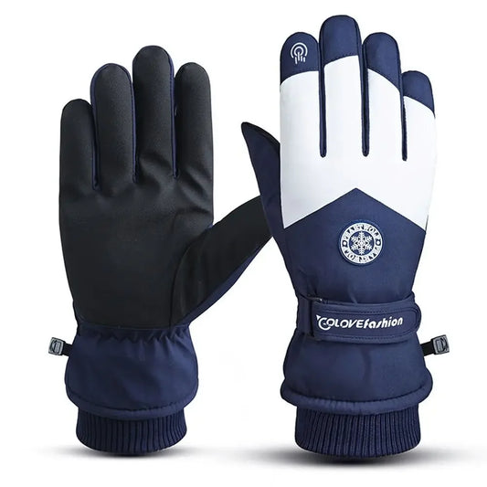 Winter Snowboard Ski Gloves PU Leather Non-slip