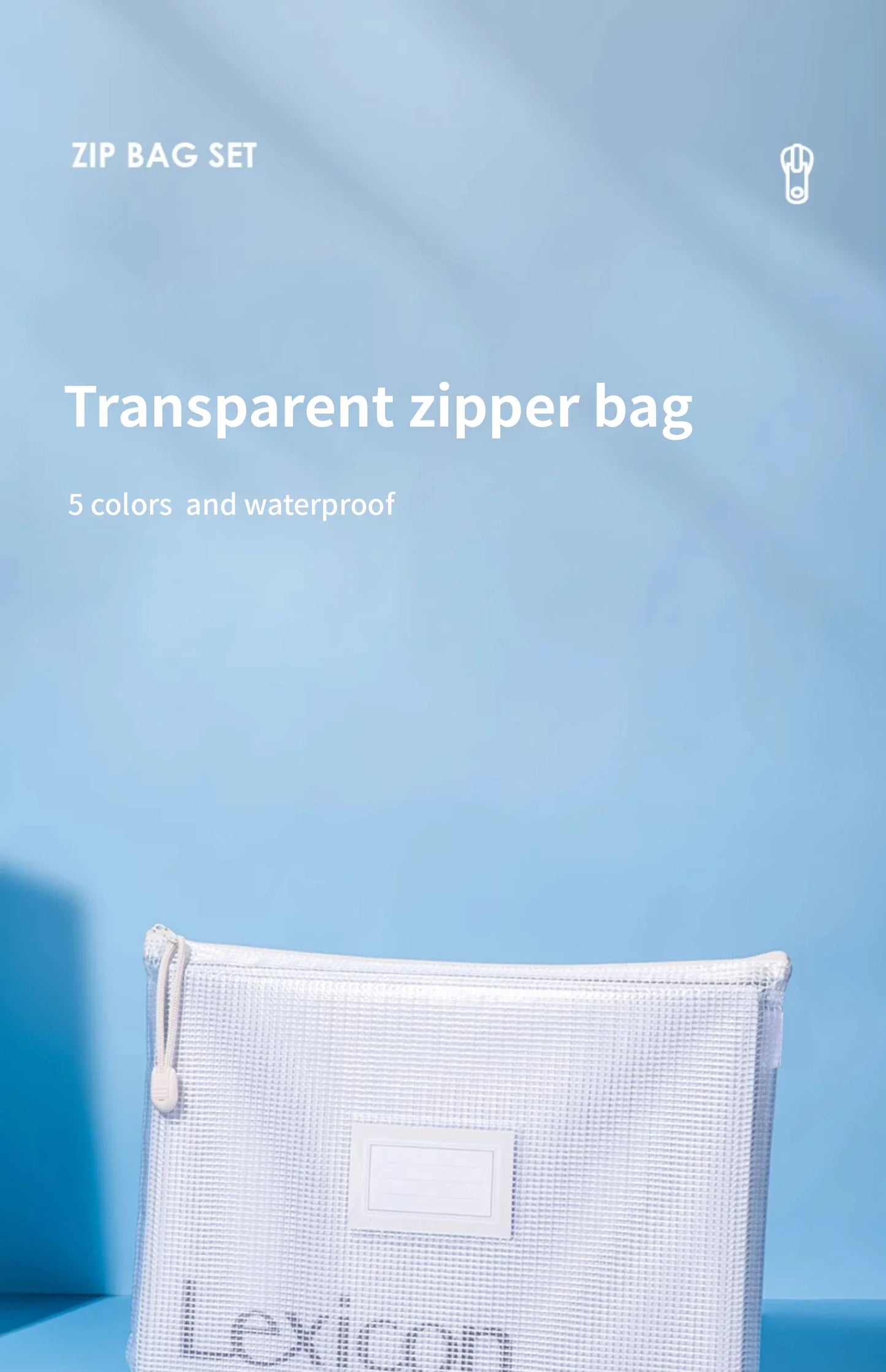Zipper Mesh Bags A4/A5 Plastic Zipper Bags For Organizing Zipper Bag