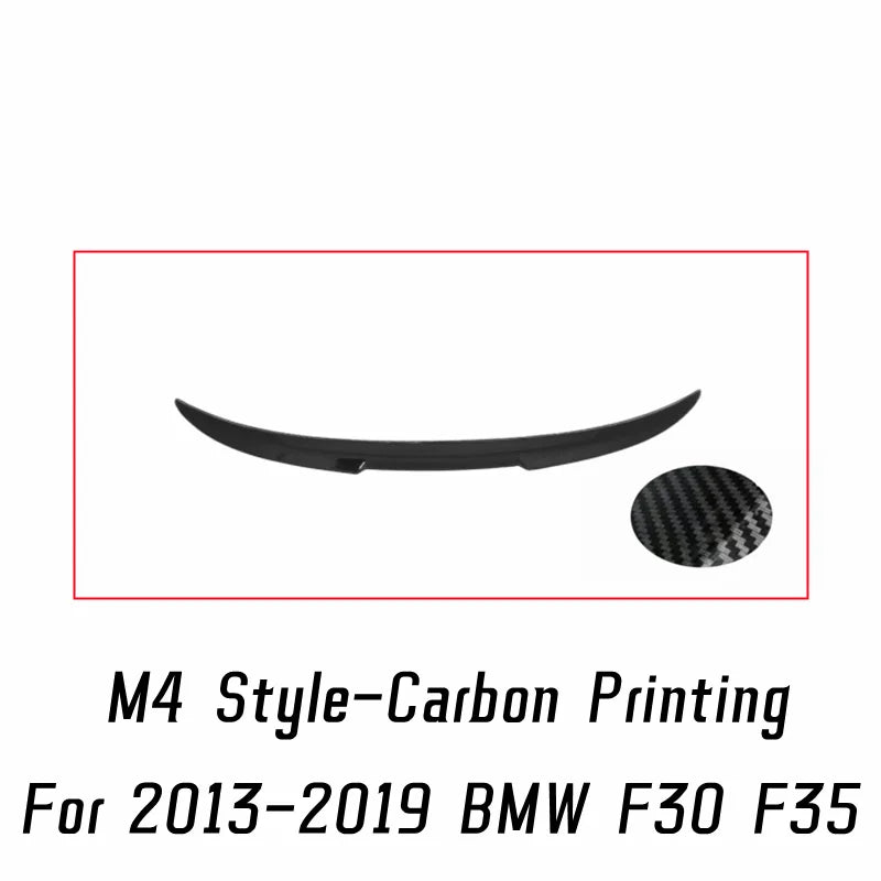 Spoiler for BMW 3 Series F30 F31 F35 M4 MP PSM Style Carbon Glossy Black Rear