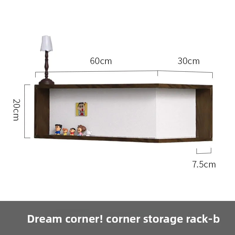 Corner shelves, bedroom wall storage racks, creative wall decorative paintings