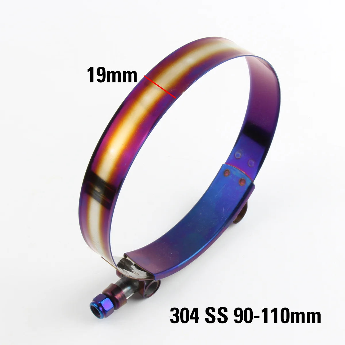 Stainless Steel Car Hose Clamp Kit 1.48" To 5.2" Universal T Bolt Style Adjustable Pipe Fix Clip 37mm To 130mm Hose Clamp Titanium Blue Style