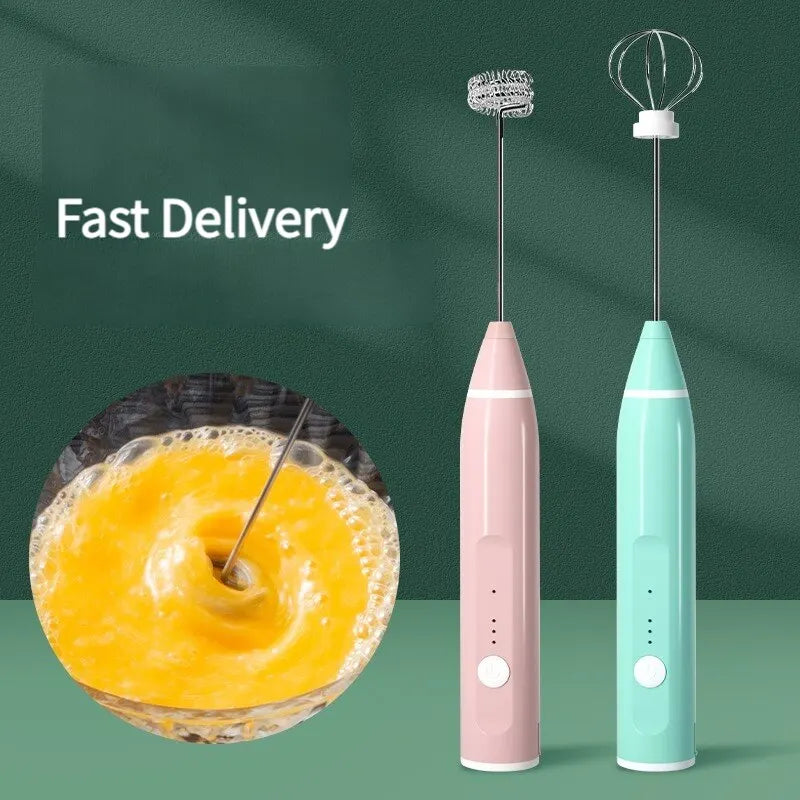 1 PCS Electric Milk Frother Portable Egg Beater USB Rechargeable