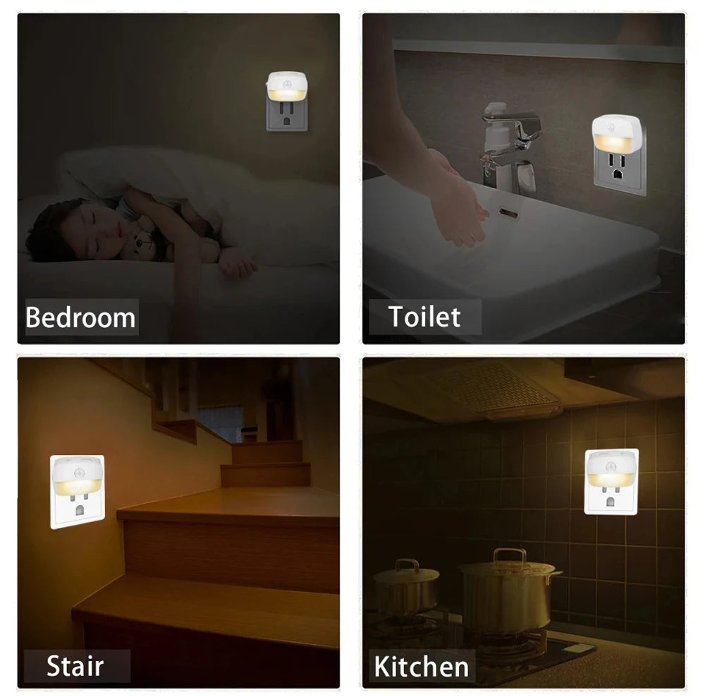 LED Night Light EU Plug In Smart Motion Sensor Light 220V Wall Lamp for Home Aisle