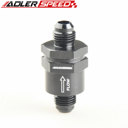 AN6 AN8 AN10 AN12 Aluminium Non Return One Way Check Valve Fuel EFI Fitting Adapter Black