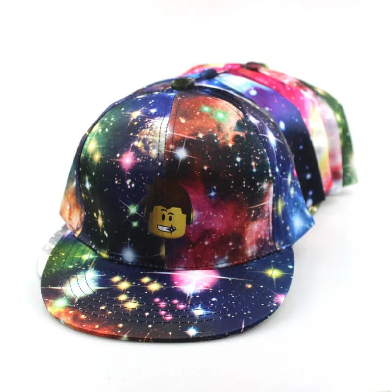 New Game Roblox Creative Cartoon Baseball Adjustable Flat Brim Cap Cartoon Peripheral Unisex Fashion Sports Cap Birthday Gifts
