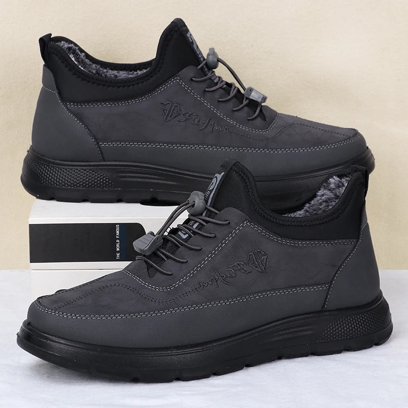 2025 New Winter Men Lace Up Snow Boots Warm And Cold Proof Comfortable And Soft Waterproof And Anti Slip Waterproof And Anti Sli