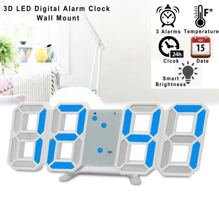 Electronic Digital Wall Clock Living Room Bedroom Decoration Decor Watches