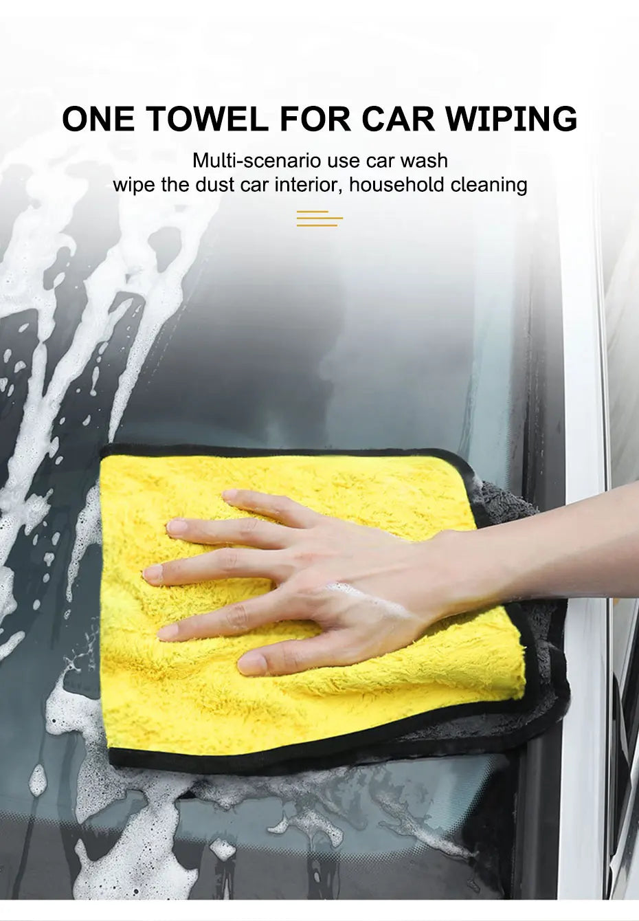 SEAMETAL Microfiber Car Washing Towel 400GSM Double-Sided Coral Velvet