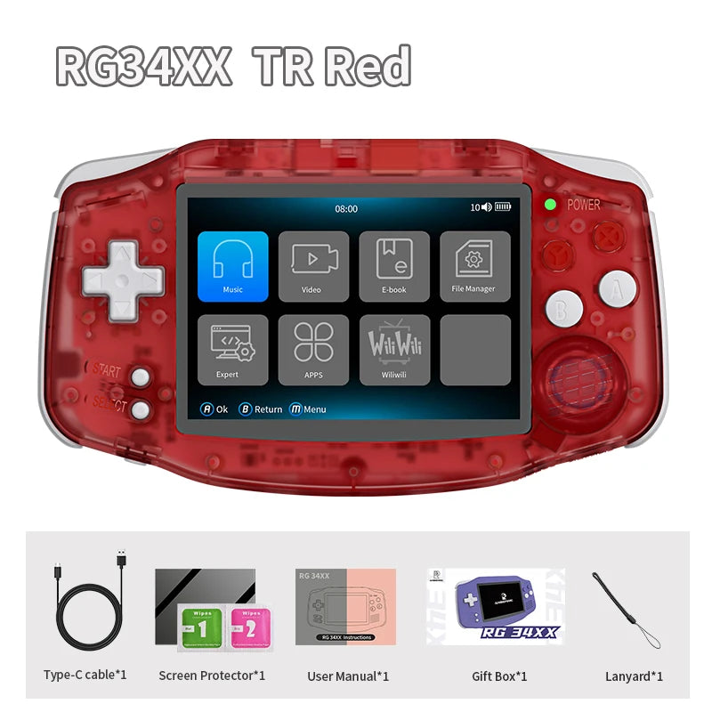 ANBERNIC RG 34XX Handheld Game Console 3.4” IPS 720*480 Screen Linux 64-bit 3500mAH Bluetooth RG34XX Retro Video Gaming Players