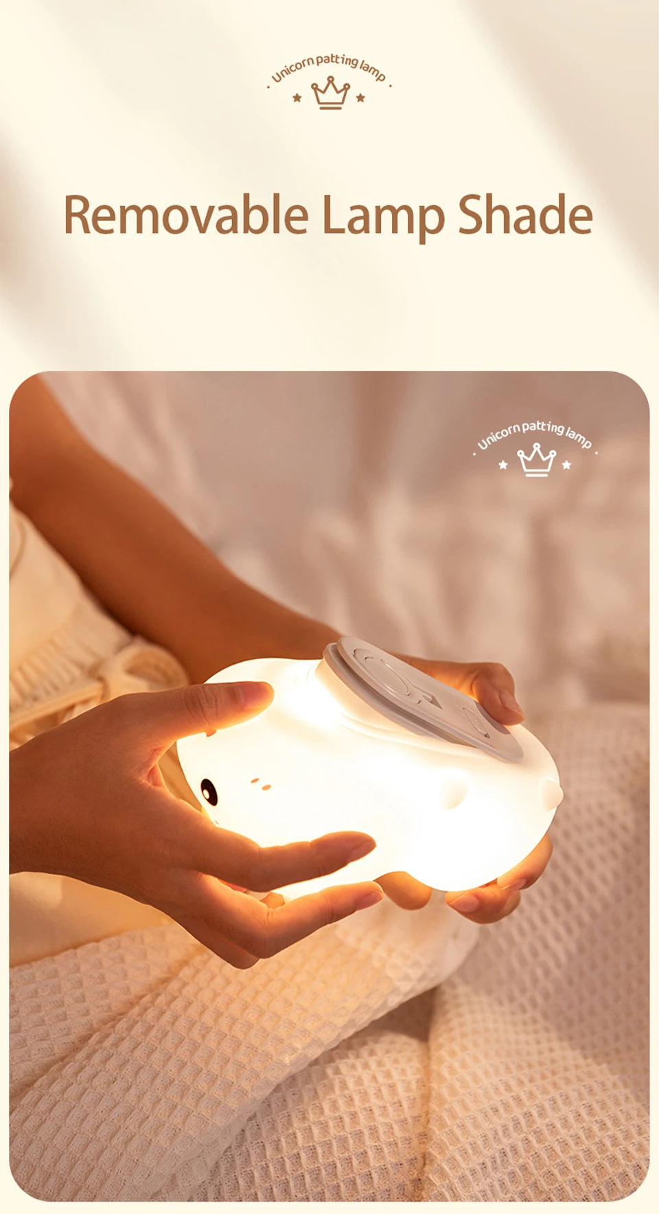 Rechargeable Silicone Patting Lamp Unicorn LED Night Lamp with Remote Control