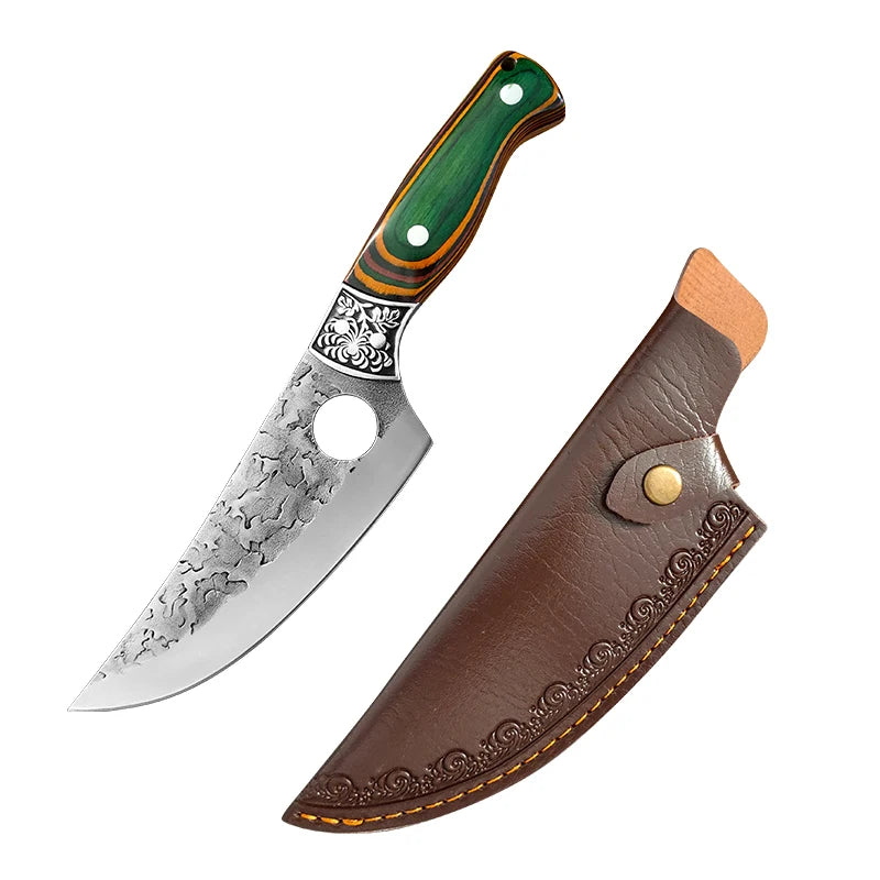 Hand-Forged Boning Knife Professional Butchers' Knife Wood Handle Cleaver Meat Kitchen Knife Chef Slicing Fruit Utility Knife