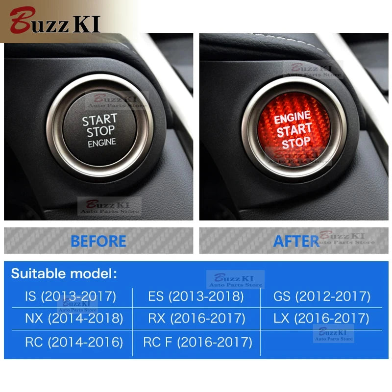 Carbon Fibre Lexus Engine Start Sticker for LEXUS IS250 IS200 IS300 ES350 ES300 GS300 NX RX300 RX330 RX350 LX470 LX570