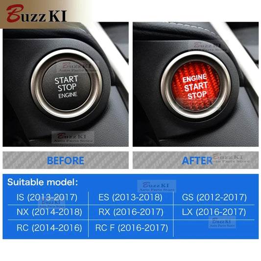 Carbon Fibre Lexus Engine Start Sticker for LEXUS IS250 IS200 IS300 ES350 ES300 GS300 NX RX300 RX330 RX350 LX470 LX570
